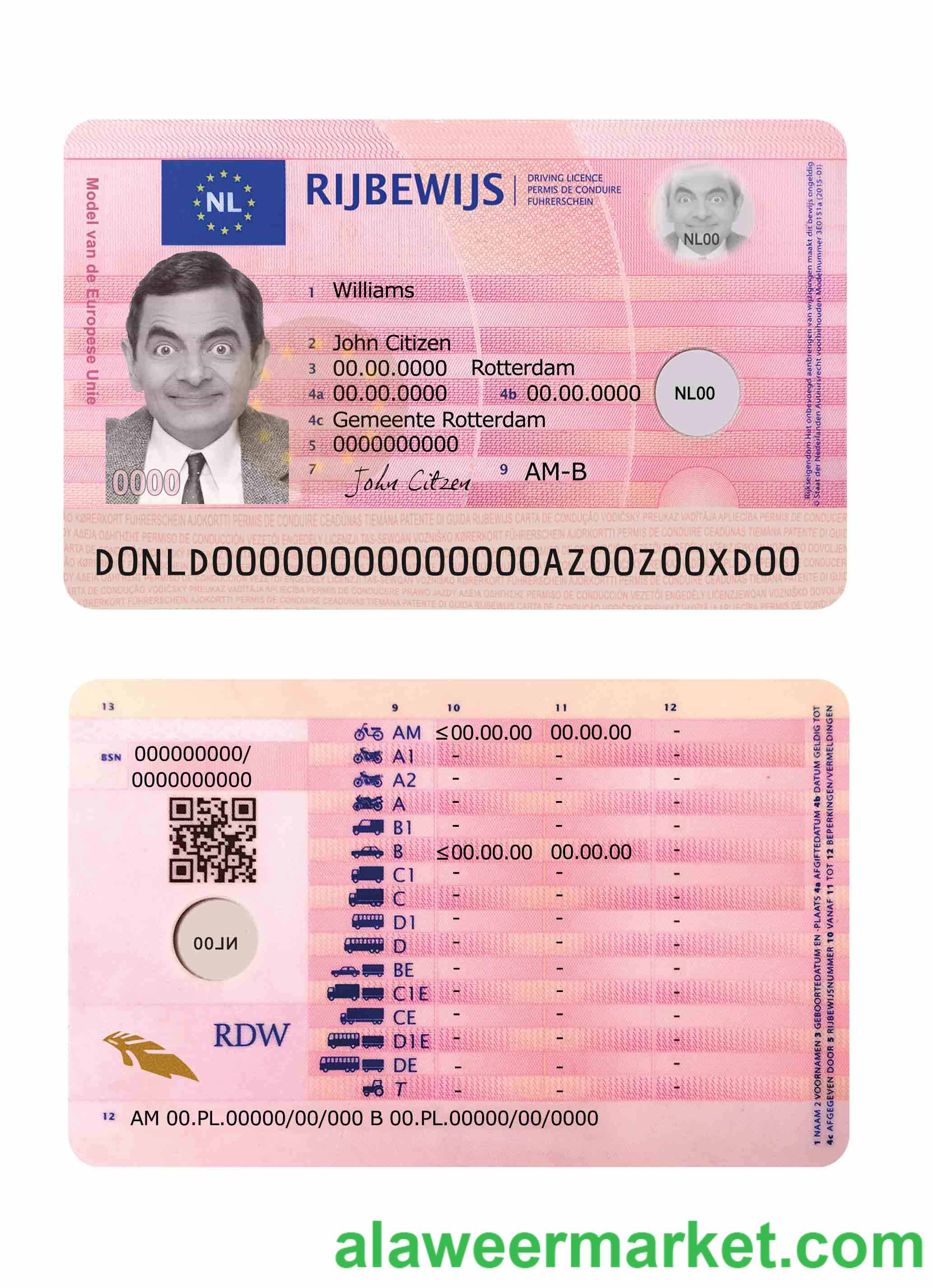 Netherlands driving license 2014-present